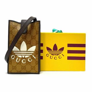 グッチ(GUCCI)のグッチ アディダス ショルダーバッグ スマホショルダー GGクリスタル レザー(ショルダーバッグ)