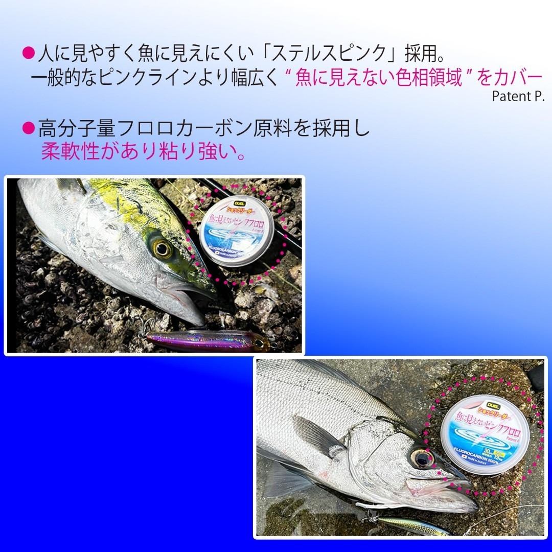 【数量限定】デュエル(DUEL)魚に見えないピンクフロロ 船ハリス 100m 2 スポーツ/アウトドアのフィッシング(その他)の商品写真