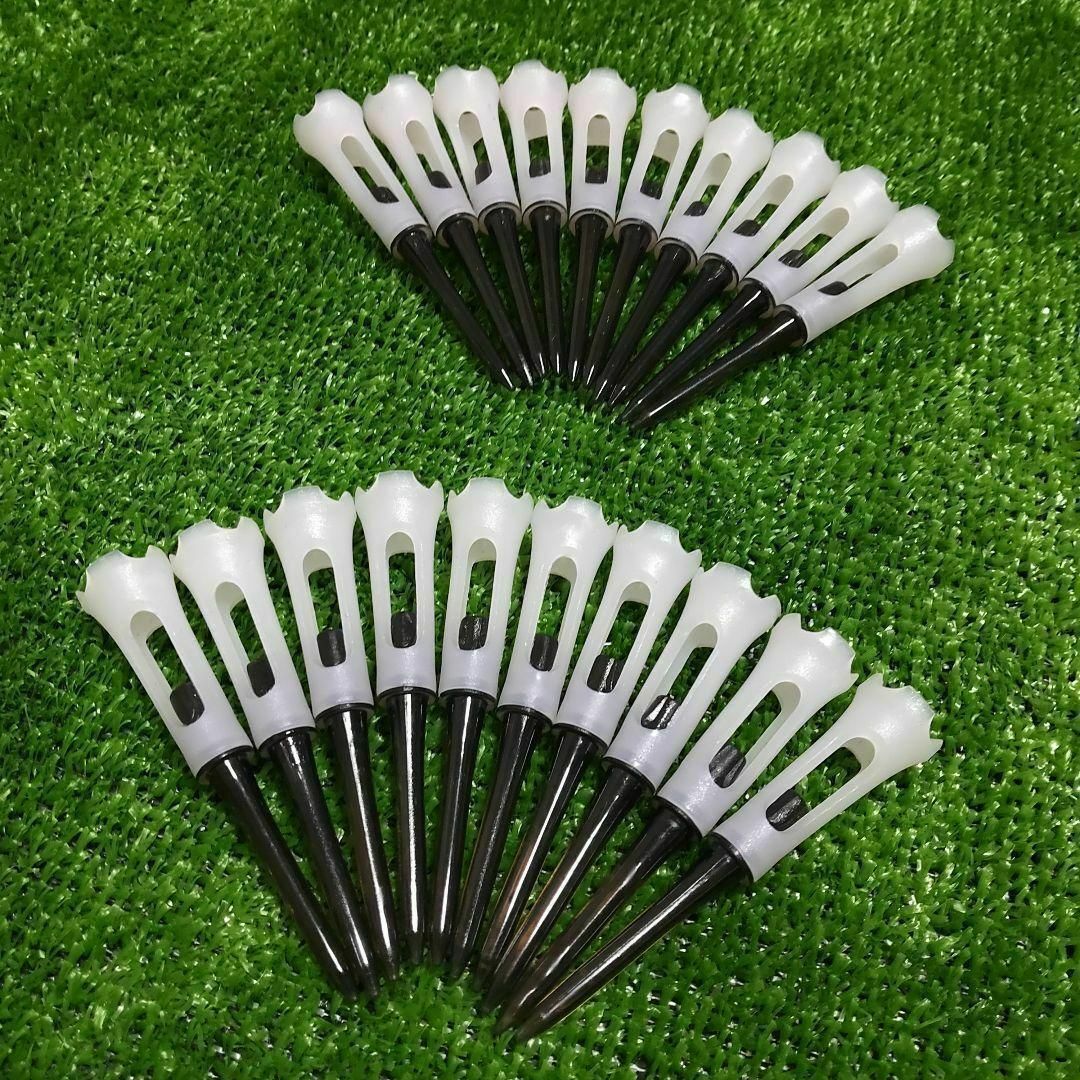 ゴルフティー ロング 20本セット 83㍉ 4ツ爪 プラスチック ブラック スポーツ/アウトドアのゴルフ(その他)の商品写真