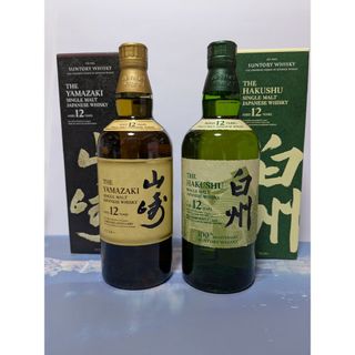サントリー(サントリー)のサントリー山崎12年、白州12年、2本セット。正規品(ウイスキー)