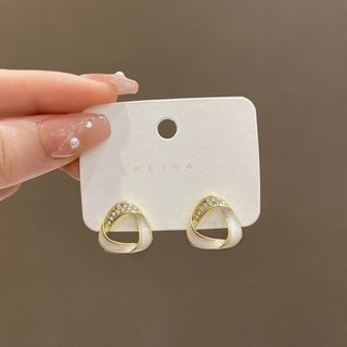再入荷♡　ホワイト　ピアス ゴールド ストーン　s925 おしゃれ 韓国　結婚式