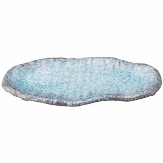 【人気商品】萬古焼 青りーぶ つき出し皿 直径約28cm 電子レンジ 食洗機対応