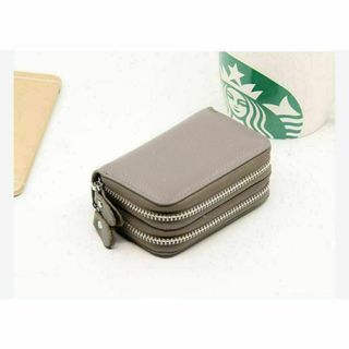 ミニ財布　グレー　コンパクト　カード入れ　小銭入れ　小さめ　キャッシュレス(財布)