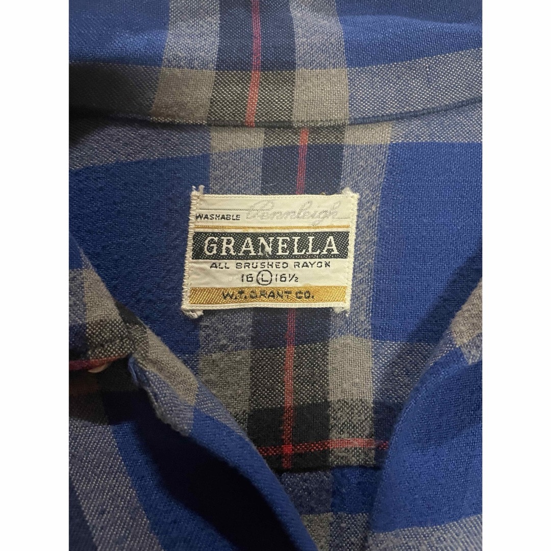 VINTAGE(ヴィンテージ)の60s GRANELLA Ombre plaid rayon 青ベース　オンブレ メンズのトップス(シャツ)の商品写真
