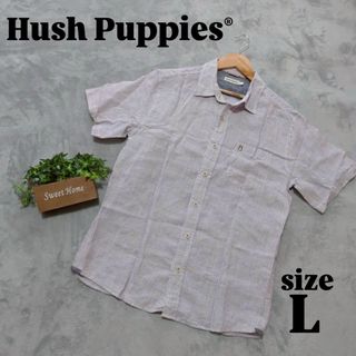 【Hush Puppies】 ハッシュパピー （L） 半袖 前ボタン ホワイト