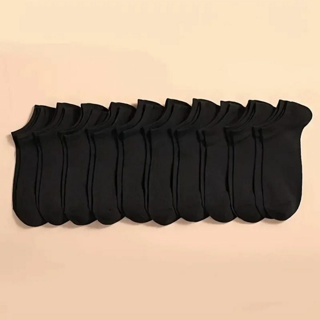 【黒／10足セット】メンズショートソックス 通気性◎ 黒 ブラック  メンズのレッグウェア(ソックス)の商品写真