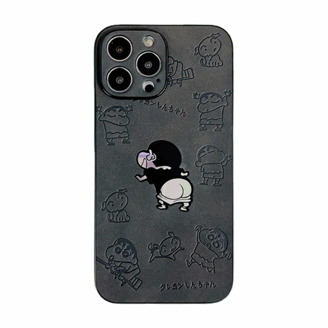 【色:ブラック_サイズ:iphone15Plus】クレヨンしんちゃん iPhon スマホ/家電/カメラのスマホアクセサリー(その他)の商品写真