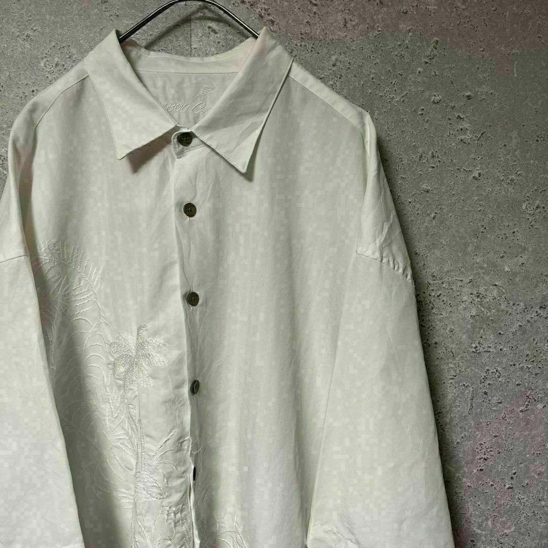 BAMBOO CAY バンブーケイ シャツ 半袖 アロハ 刺繍 ゆるダボ XL メンズのトップス(Tシャツ/カットソー(半袖/袖なし))の商品写真