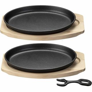 【人気商品】イシガキ 鉄鋳物 大判 ステーキ皿 2枚組 敷板 ハンドル付き 45