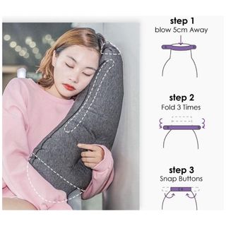 アロカコ携帯枕 折り畳み時スマホサイズ　アウトドア　旅行用品　収納袋つき(旅行用品)