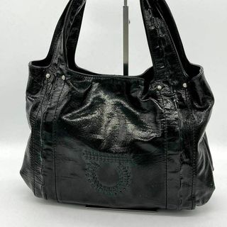 【美品】SalvatoreFerragamo トートバッグ エナメル ブラック