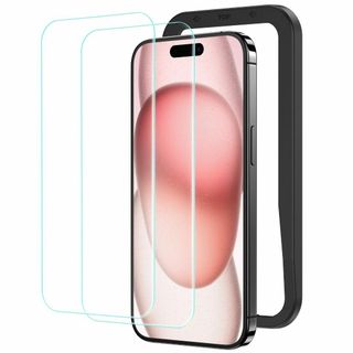 NIMASO ガラスフィルム iPhone15用強化ガラス 保護フィルム ガイド