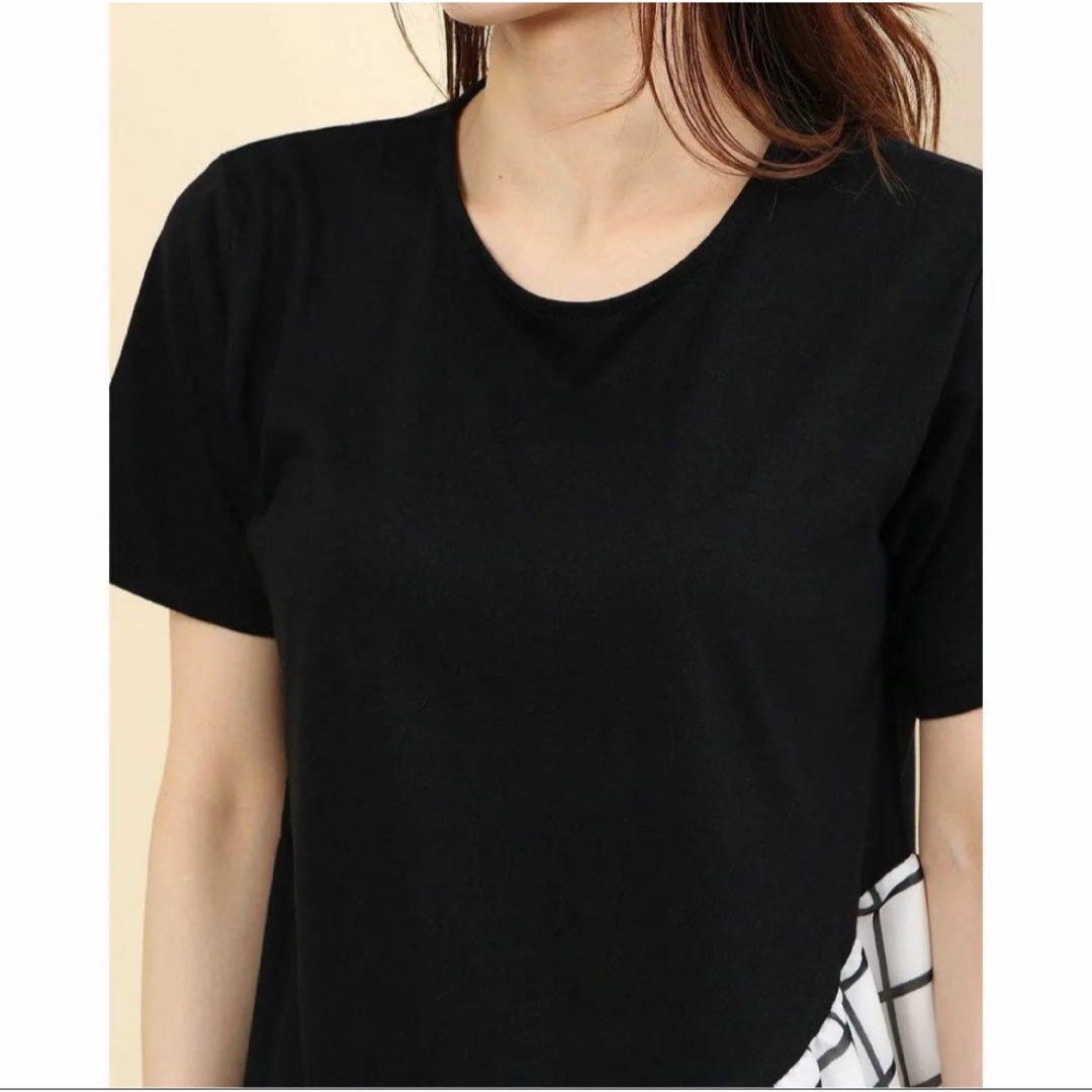 GeeRA(ジーラ)のTシャツ L GEERA 半袖 ボーダー カットソー 　裾フリル切替カットソー レディースのトップス(カットソー(半袖/袖なし))の商品写真
