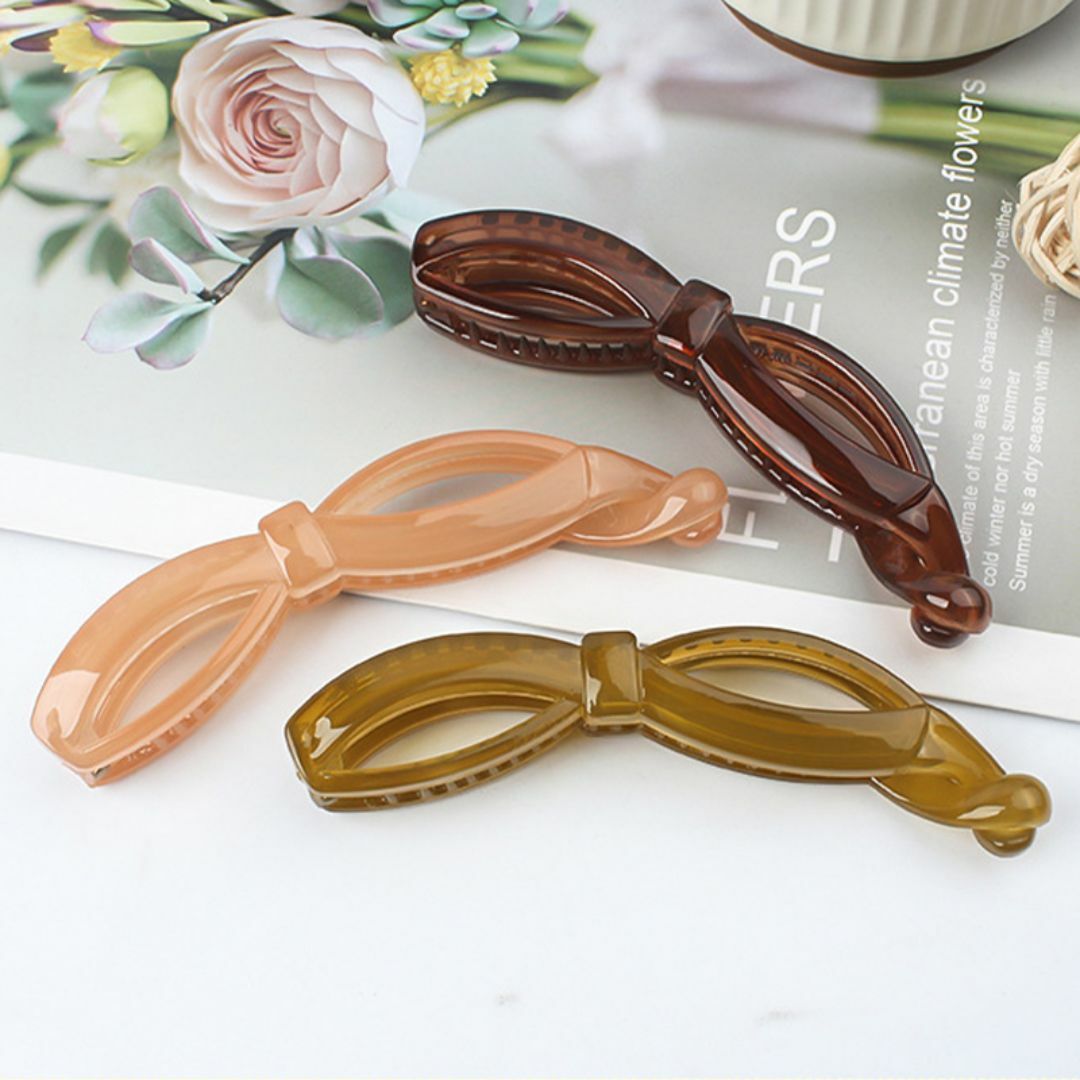 ナカノヤ バナナクリップ 1個 NKBV44CB レディースのヘアアクセサリー(バレッタ/ヘアクリップ)の商品写真