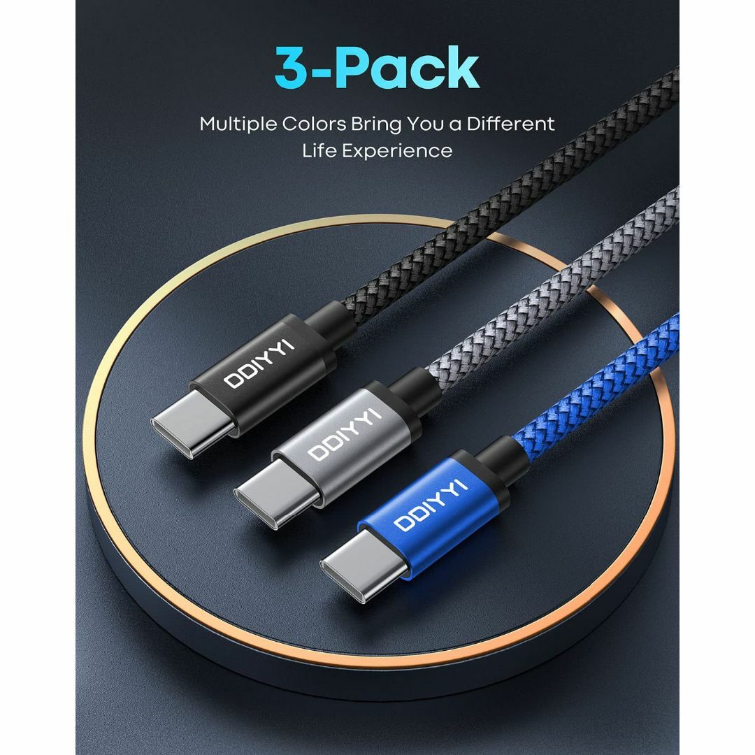 【在庫セール】[3m 3本] USB C Type C to Type C ケー スマホ/家電/カメラのPC/タブレット(PC周辺機器)の商品写真