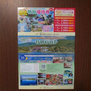 池の平ファミリーランドフリーパス引換券２枚(遊園地/テーマパーク)