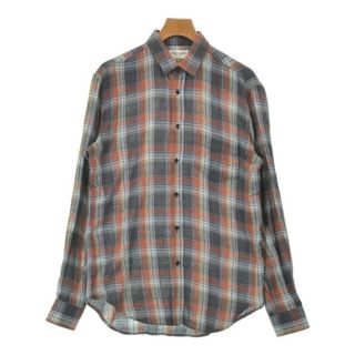 SAINT LAURENT PARIS カジュアルシャツ L 茶 【古着】【中古】【送料無料】(シャツ)