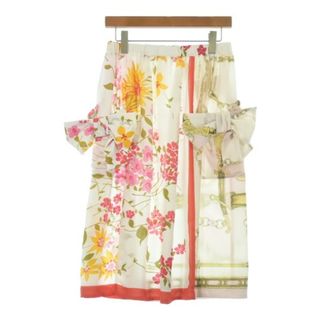 コムデギャルソンガール(COMME des GARCONS GIRL)のCOMME des GARCONS GIRL ひざ丈スカート S 白 【古着】【中古】【送料無料】(ひざ丈スカート)