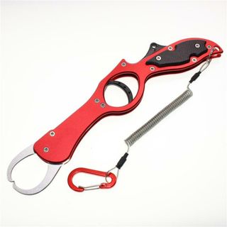 軽量アルミ　フィッシュグリップ ガングリップ レッド×シルバー ロングリーチ
