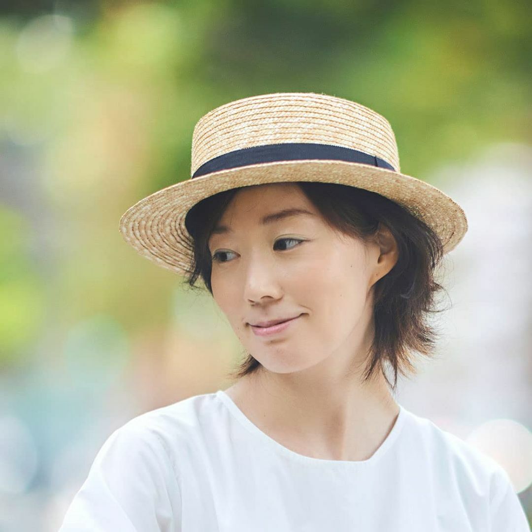 (田中帽子) 日本製 婦人用 麦わら カンカン 帽子 / 9-10mm (麦わら レディースのファッション小物(その他)の商品写真