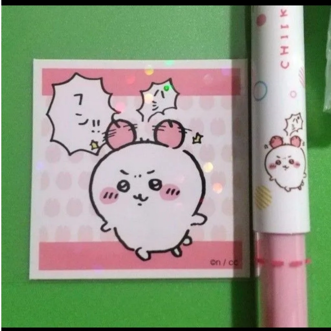 ちいかわ(チイカワ)のかになちいかわセット 2色ボールペン + ソフビ フィギュア + キラキラシール エンタメ/ホビーのフィギュア(アニメ/ゲーム)の商品写真