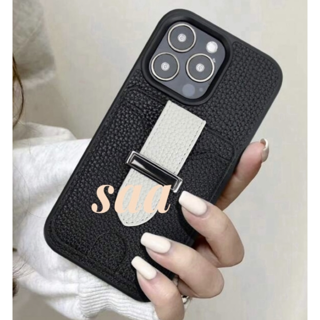 iPhone15 ケース ベルト付き　ブラック スマホ/家電/カメラのスマホアクセサリー(iPhoneケース)の商品写真