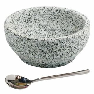 【特価商品】石焼ビビンバ 器 石焼ビビンバ鍋 天然石採用 韓国スプーン セット (食器)