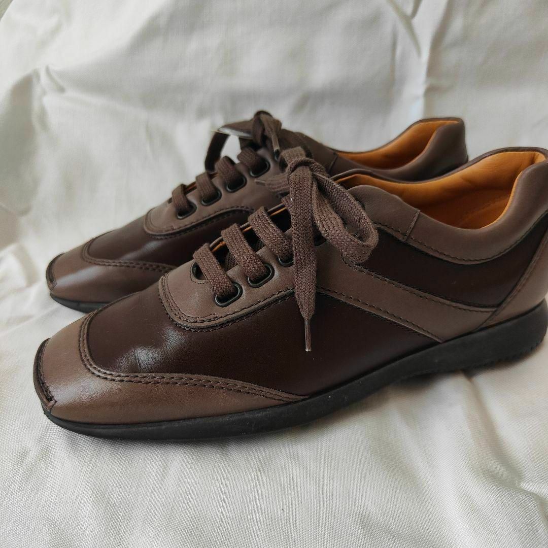 【新品未使用】TOD'S HOGAN レザー スニーカー ブラウン レディースの靴/シューズ(スニーカー)の商品写真