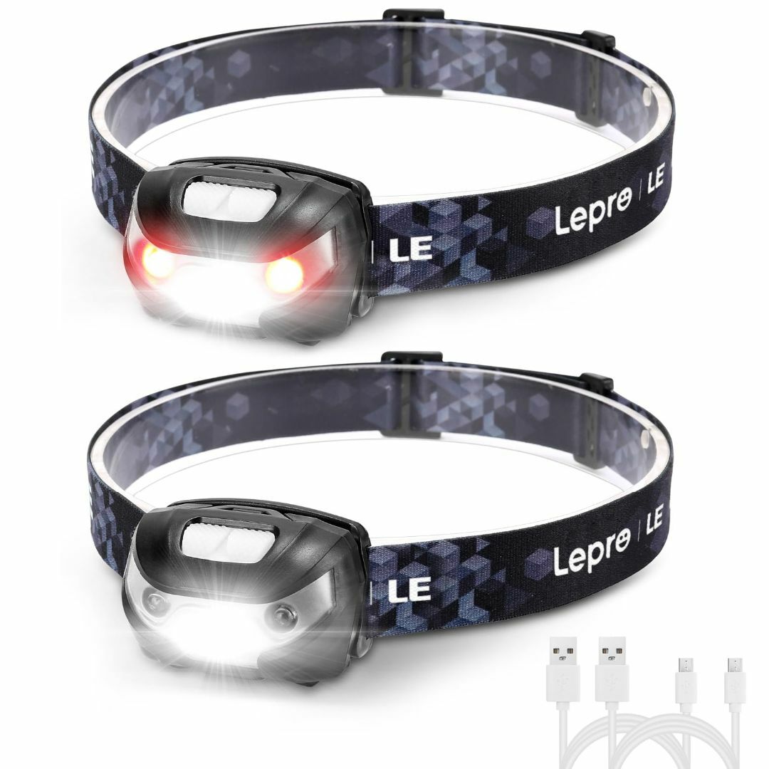 【在庫処分】Lepro ヘッドライト 充電式 300lm高輝度 ledヘッドライ スポーツ/アウトドアのアウトドア(ライト/ランタン)の商品写真