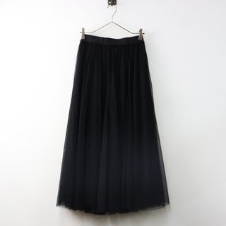 スピックアンドスパン(Spick & Span)の美品 2024AW スピックアンドスパン Spick&Span チュールスカート 38/ブラック ロング ギャザー フレア ゴム【2400014526073】(ひざ丈スカート)