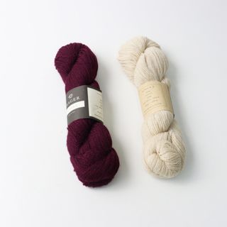 未使用 イサガー ISAGER Alpaca2 毛糸 2点セット/パープル アイボリー ニット【2400014523614】