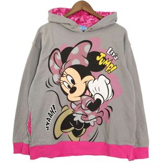 Tokyo Disney RESORT 東京ディズニーリゾート 限定 通年 ストレッチ スウェット★ キャラクター パーカー Sz.LL メンズ 灰(パーカー)