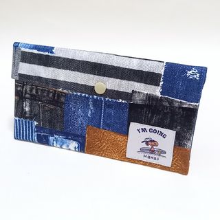 マルチポーチ　通帳ケース&お薬手帳ケース　ハンドメイド　デニム柄　160