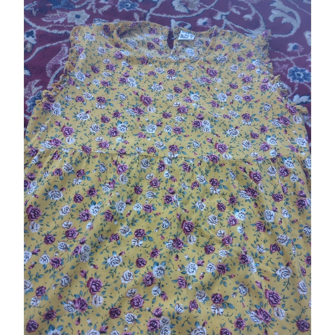 BeBe(ベベ)のbebe夏涼しいワンピース黄色 キッズ/ベビー/マタニティのキッズ服女の子用(90cm~)(ワンピース)の商品写真