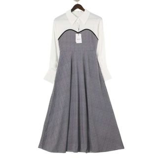 【新品 未使用】 GRL グレイル 通年★ ヘリンボーン シャツ ドッキング ワンピース Sz.L レディース(その他)