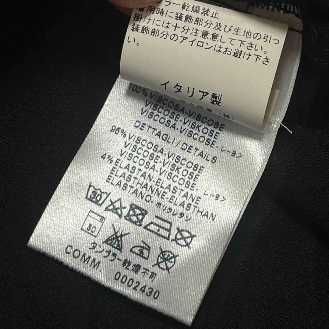 【4572】MET スパンコール 襟付き ブラウス M ブラック イタリア製 レディースのトップス(シャツ/ブラウス(長袖/七分))の商品写真