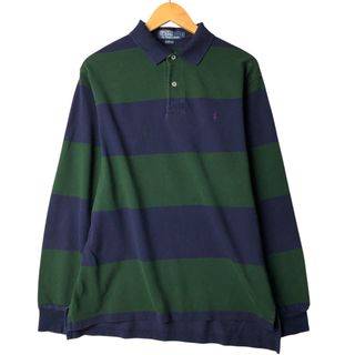 ラルフローレン(Ralph Lauren)の古着 ラルフローレン Ralph Lauren POLO by Ralph Lauren ボーダーパターン 長袖 ボーダー ポロシャツ メンズL相当 /eaa570783(ポロシャツ)