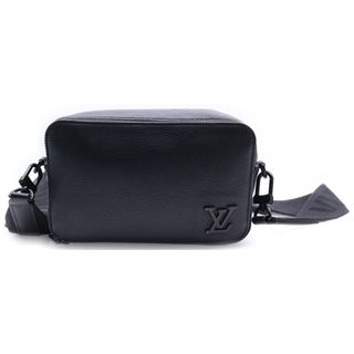 ルイヴィトン(LOUIS VUITTON)のLOUIS VUITTON ルイヴィトン LVアエログラム アルファ ウェアラブルウォレット M59161 ショルダーバッグ レザー ブラック メンズ(ショルダーバッグ)