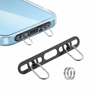 【カバー】Heptour スマホ ストラップホルダー 2口 ダブルリング 極薄0