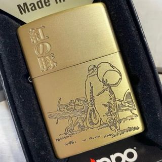 ジッポー(ZIPPO)のZIPPO 紅の豚 『ポルコ後ろ姿』 真鍮 スタジオジブリ オイルライター 新品(タバコグッズ)