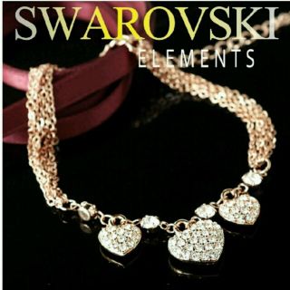 スワロフスキー(SWAROVSKI)の【SWAROVSKI 】スワロフスキー ハート ブレスレット 可愛い 人気(ブレスレット/バングル)