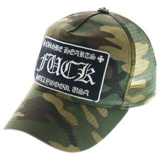 クロムハーツ(Chrome Hearts)のCHROME HEARTS クロムハーツ OLD TRUCKER CAP FUCK カモフラージュ 迷彩 メッシュトラッカーキャップ 帽子 カーキ(キャップ)
