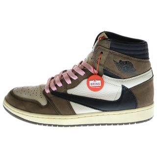 ナイキ(NIKE)のNIKE ナイキ ×TRAVIS SCOTT AIR JORDAN 1 RETRO HIGH OG TS SP CD4487-100 トラヴィススコット エアジョーダン1 ハイカットスニーカー ブラウン/ホワイト US9.5/27.5cm(スニーカー)
