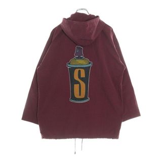 ステューシー(STUSSY)のSTUSSY ステューシー 80S OLD HIGH GLOSS SPRAYCAN jacket スプレー缶 プリント フード付き コーチジャケット バーガンディ(フライトジャケット)