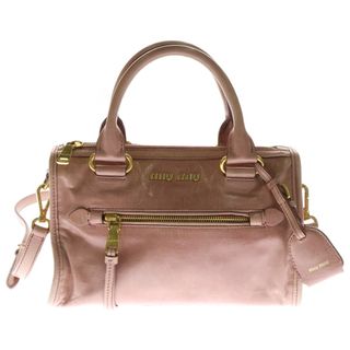 ミュウミュウ(MIU MIU)のmiumiu ミュウミュウ ヴィッテロ シャイン 2WAYハンドバッグ ショルダーバッグ ゴールド金具 ピンク レザー(ショルダーバッグ)