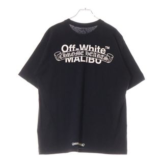 クロムハーツ(Chrome Hearts)のCHROME HEARTS クロムハーツ ×OFF-WHITE Malibu Tee オフホワイト マリブ限定 バックスクロールラベルプリント 半袖Tシャツ カットソー ブラック(Tシャツ/カットソー(半袖/袖なし))