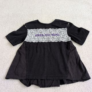 アナスイミニ(ANNA SUI mini)のアナスイミニ　Tシャツ　カットソー　110　黒　ブラック　半袖　女の子　ロゴ(Tシャツ/カットソー)