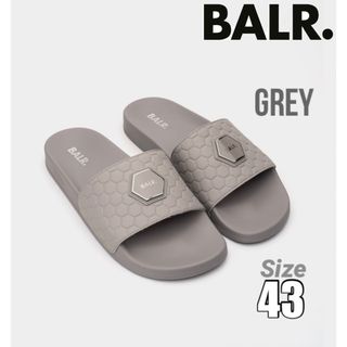 新品 定価1.6万円 BALR. サンダル グレー 43 メタルロゴ(サンダル)