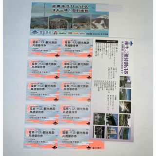 富士急行　株主優待　富士急ハイランド1日フリーパス引換券1枚　共通優待券10枚他(遊園地/テーマパーク)