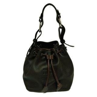 DOONEY&BOURKE(ドゥーニーアンドバーク) ショルダーバッグ 黒×ダークブラウン 巾着型 レザー(ショルダーバッグ)
